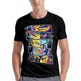 Anime Eyes Tee Shirts for Unisex Adult Short Sleeve Black L