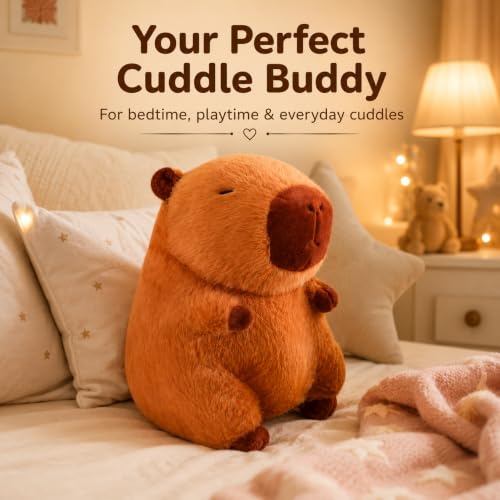 Image of Capybara Soft Toy Cute Plush Animal Stuffed Toy for Kids & Adults | Ultra-Soft Huggable Gift for Birthday, Valentine, Anniversary | Collectible Plush Doll 25cm