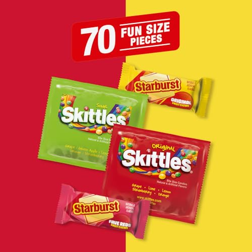 SKITTLES Original and Sour STARBURST Original and FaveRed 31.1Oz, 70Ct Box - image 3