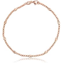 DECADENCE 14K Rose Gold Diamond Cut Beaded 7.5" Bracelet