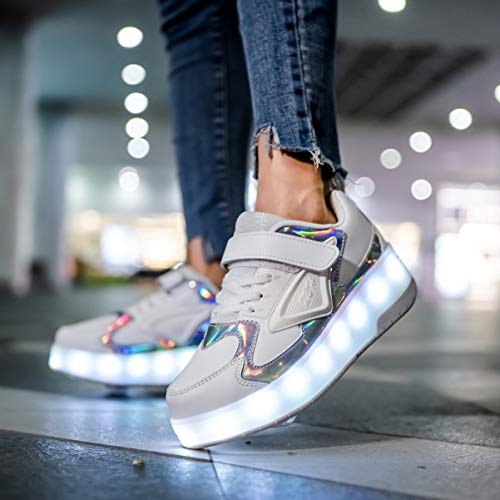 Image of HHSTS Kids Shoes - New Upgraded with Wheels LED Light Color Shoes Shiny Roller Skates Skate Shoes Simple Kids Gifts Boys Girls The Best Gift for Party Birthday Christmas Day