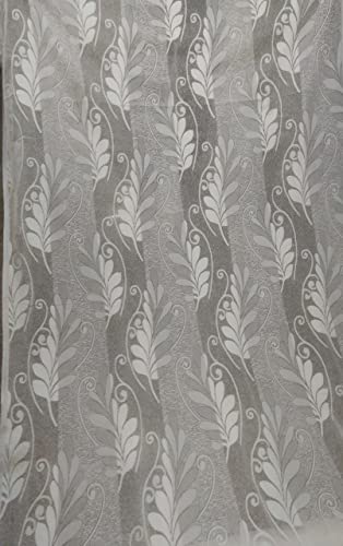 Image of Honger Polyester Imported Floral Design Tissue Net Pack of 2 Pecs Cream Net || 7 Feet Door Curtains for Home || Living Room Curtains