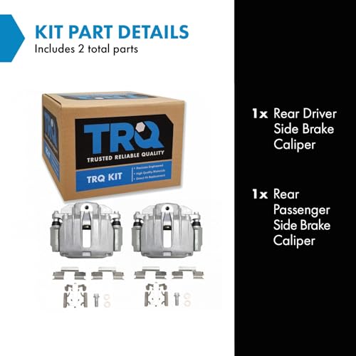Image of TRQ Rear Brake Caliper Set Compatible with 2000-2002 Cadillac DeVille 2003-2005 Chevrolet Astro 1999-2002 Silverado 1500 2000-2001 Tahoe GMC Safari Sierra 1500 Yukon