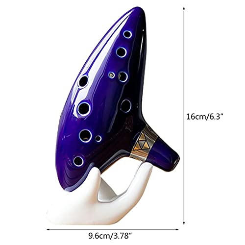 Image of amiciSound 12 Hole Ocarina Alto C Key Flute Folk Musical Instrument with Ceramic Hand Shaped Mount and Music Sheet(Ocarina for Beginners)