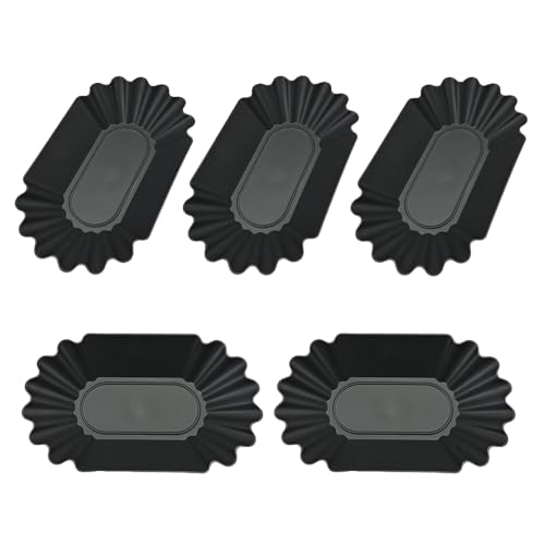 CAFEMASY Coffee Beans Cupping Sample Tray Reusable Plastic Plate for Scooping and Weighing, Display Sample Coffee Beans (5pcs-Black)