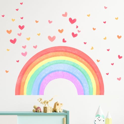 Vinilo decorativo arcoíris para dormitorio de niñas 26 in