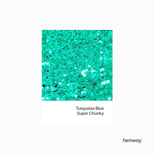Eco Friendly Biodegradable Glitter, turquoise, Super Chunky (1/8" 0.125" 3mm) - Image 2