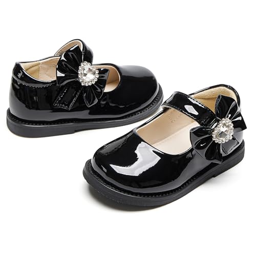 Image of PHIRAMIN Toddler Girl Mary Jane Student Oxford Shoes-Little Girl School Uniform Shoes for Wedding Party