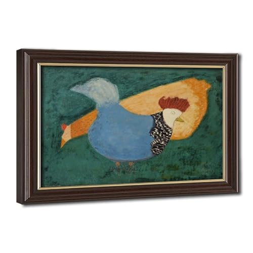 Impression de deux poules moderne toile WCYB grand cadre mural