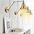 LUMIMAN Gold Wall Sconce Battery Operated Set of 2, Vintage Swing Arm Wall Lights Wireless, 270°Rotate Head, Battery Powered Wall Sconce with Remote Control for Bedroom, Hallway