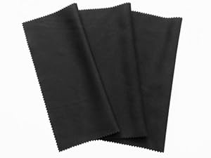 3x XAKii Mikrofaser Reinigungstücher 20x19cm, Tücher in schwarz zum reinigen von Touchscreen, Smartphone Display, Tablet PCs, Brillen, Notebook, Laptop, Reinigung von iPhone, iPad, Objektive, Monitor, Bildschirm LED, Kamera - Displaytuch