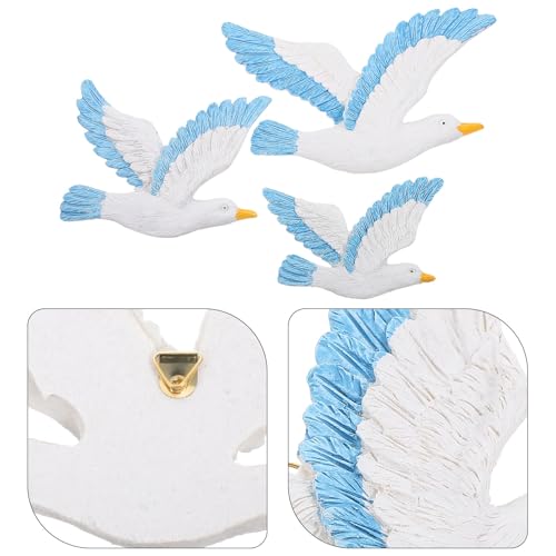 Décoration murale créative mouettes en résine 3pcs - 6