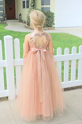 Ekidsbridal Heart Cutout Sequin Junior Flower Girl Dress Christening Dresses 172Seq 8 #TOP5