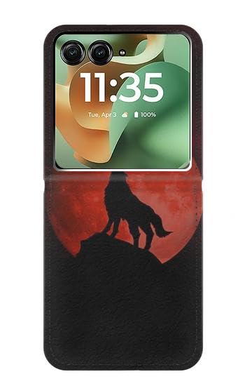Housse cuir Motorola Razr+ 2026 protection clapet wolf moon