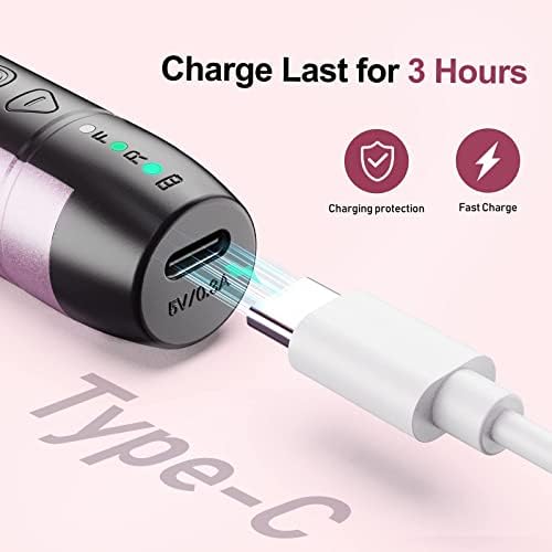Nail Drill Cordless Portable Electric Manicure and Pedicure Set, 11 Nail Drill Bits Professional Nail Files for Acrylic Gel Nails, Cuticles Hard Skin, 20000RPM Adjustable Speed Rechargeable E File