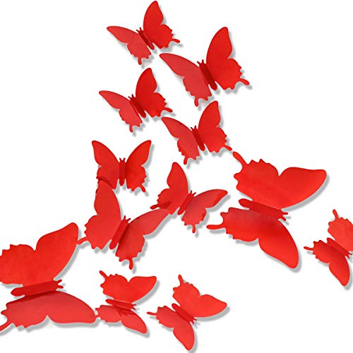 24 Pegatinas Murales 3D Removibles de Mariposas