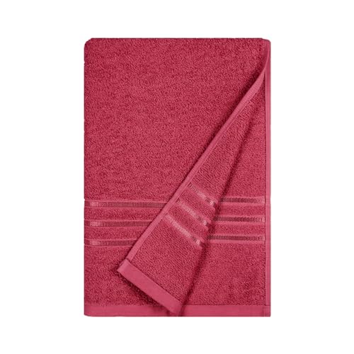 Image of MYTRIDENT Bath Towel for Men /Women | Comfort Living | Quick Drying | Travel Friendly | 1 Piece Large Size 100% Cotton 400 GSM | 70cms x 140cms - Tango Tomato