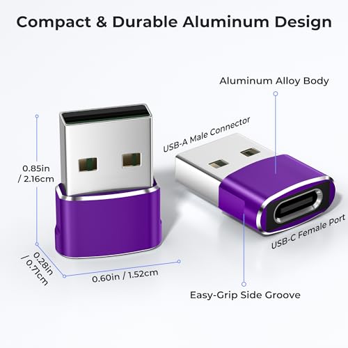 Image of Basesailor USB to USB C Adapter 3 Pack,Type C Female to USB A Male Cable Converter for Apple Watch iWatch Series 7 8,iPhone 15 14 13 11 Max Pro,iPad 10 9,Air 4 5 Mini 6,Samsung Galaxy S23 S22 S21,OTG