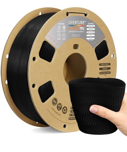 OVERTURE High Speed TPU 95A 3D Printer Filament 1.75mm, 1kg Black