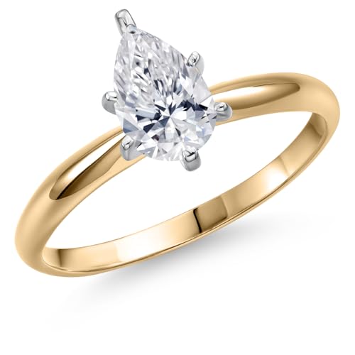 Gem Stone King 0.90 Ct Pear Shape Ring