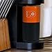 Rico Industries NHL Philadelphia Flyers 16 oz Ceramic Tumbler with Silicone Grip, Deep Laser Engraved, Orange and Black Colored Design with Slide Lid, Travel Coffee Mug, Matte Glaze