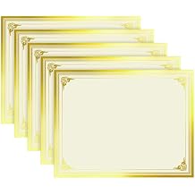 SUNEE 50 Sheets Certificate Papers - Blank Gold Foil Border, Letter Size 8.5x11 for Diploma, Certificates, Participation Awards, Document Cardstock Paper and Inkjet Printer Friendly