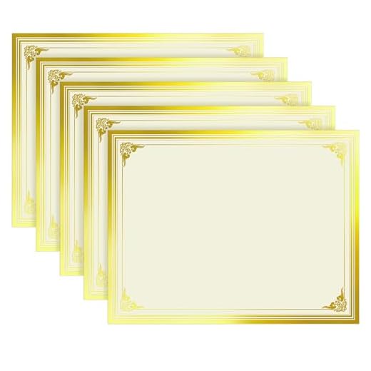 SUNEE 100 Sheets Certificate Papers - Blank Gold Foil Border, Letter Size 8.5x11 for Diploma, Certificates, Participation Awards, Document Cardstock Paper and Inkjet Printer Friendly