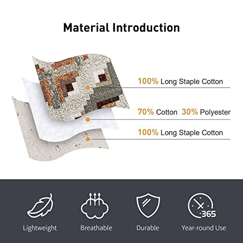 Niudécor Home Genuine Patchwork Quilt Sets 100% Cotton California Bedspread Reversible Vintage Plaid Floral Brown Coverlet Bedding Sets #TOP3