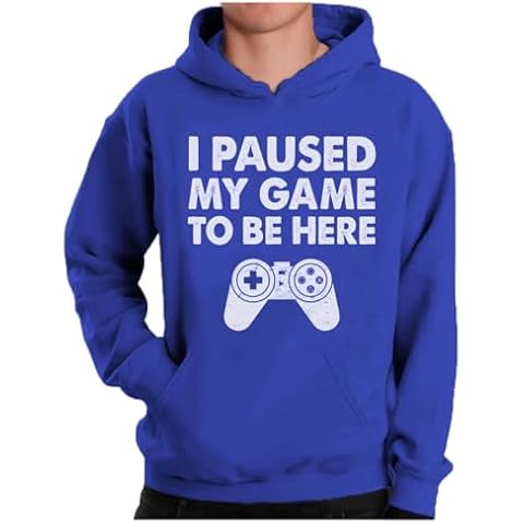 Tstars I Paused My Game to be Here Gamer Hoodie for Men Gifts for Gamers Funny Mens Gaming Hoodies Large Royal Cover
