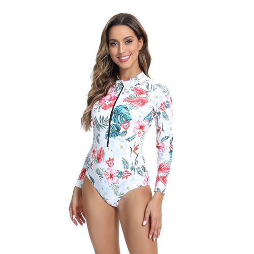 Maillot de bain manches longues femme avec fermeture éclair contre la fraîcheur - 7
