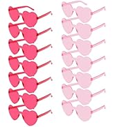 ACO-UINT 14 Pack Heart Sunglasses for Women (Pink and Hotpink)