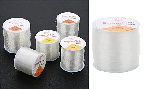 Image of Diy Crafts 17212 Crystal Tec Korea Diy Beading Stretch Cords Elastic Line Jewelry Making Supply Wire String Jeweleri Thread, Pack of 2 Roll (Red)