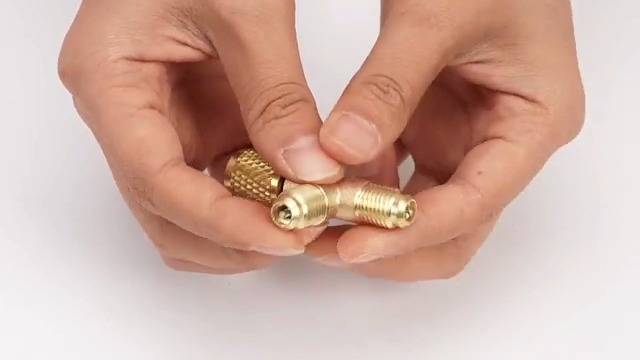Adaptador Tee Acoplador Rápido Latón 1/4 pulg Valv R22 R12 R134 miniatura 7