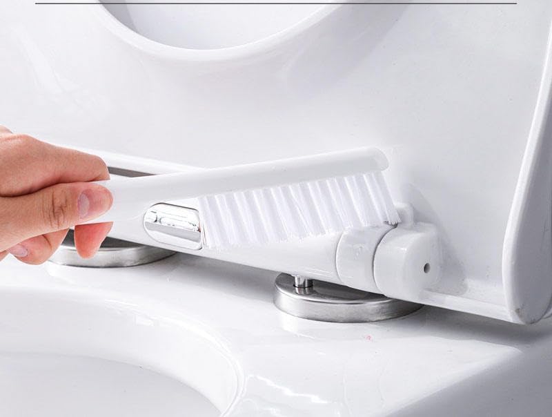Image of ROKTRY Toilet Cleaning Brush with Gap Brush Holder Set, Modern Bathroom Cleaning Brush, Durable Long Handle, Hygienic Deep Cleaning Toilet Bowl Brush, Compact & Stylish, Rust-Resistant, Easy to Clean