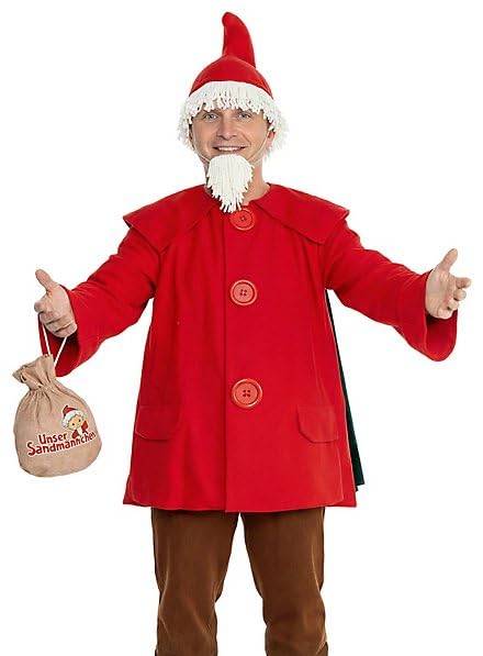 Maskworld Sandmännchen Kostüm für Erwachsene – Offiziell lizenzierte Kult-Verkleidung für Karneval & Fasching – Inkl. Mantel, Cape, Mütze, Bart & Beutel