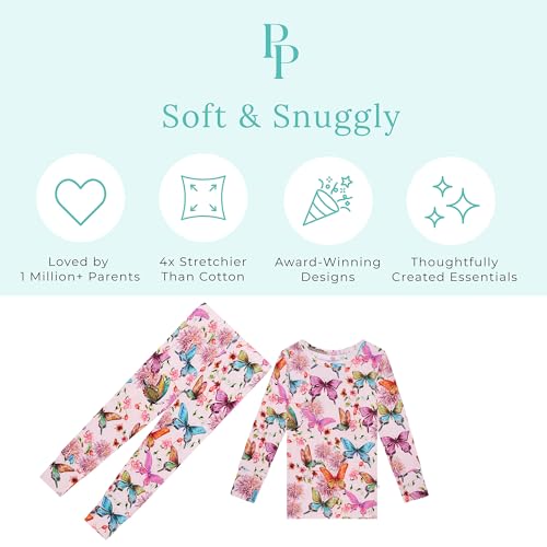 Posh Peanut Girls Pajamas - Soft, Viscose from Bamboo PJs for Kids - Matching, Long Sleeve Toddler Pajamas for Girls3