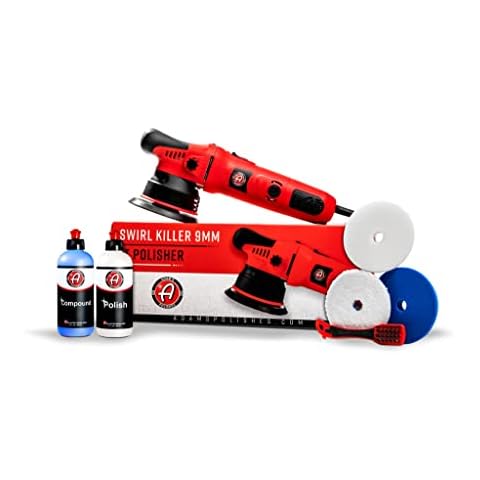 Adam's Polishes 9mm Dual Action Car Polisher (Polishing Kit) - Buffer Car Scratch Remover for Car Detailing | Includes Polish, Compound & Pads Cover