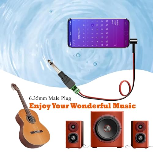 Image of MX 2 Pack 6.35mm 1 /4 inch Mono Plug TS 6.35mm Male Solderless Terminal Adapter Jack DIY Audio Cable Connector for Microphone Speaker Electric Guitar Bass Keyboard Amplifier Audio Cable Repair