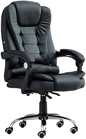 Santoll High Back Office Chair Adjustable Ergonomic Desk Chair with Padded Armrests,Executive PU Leather Swivel Task Chair with Lumbar Support (Black)