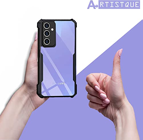 Image of A rtistque Clear Hard Transparent Acrylic Armor Anti-Drop Shockproof TPU Edge Back Cover Case for Samsung Galaxy A54 5G - Black