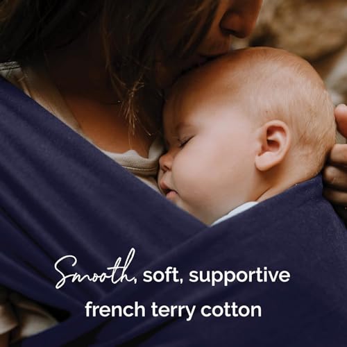 Image of Boba Baby Wrap Carrier - Original Baby Sling Carrier for Newborns (7-35 lbs), Soft, Secure, Hands-Free & Ergonomic, Ideal for Comfortable Bonding, New Parents (Navy Blue)