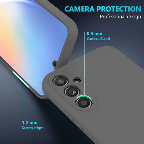Image of DIZORO Microfiber Candy Case Compatible for Samsung S24 fe Smooth Touch Cushion Liquid Soft Silicone Gel Rubber Phone Cases Non-Slip Full Body Protective Shockproof Back Cover - Space
