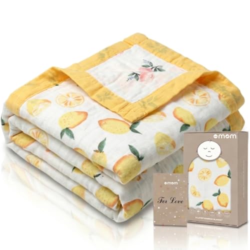Image of DOTMOM 100% Organic Bamboo Baby Blanket, 6 Layered Baby Bedding and Nursing Blanket, 1Pc, Multi-Colors