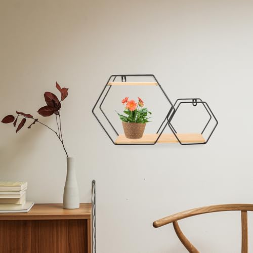 Estantería flotante negra compacta estante de pared decorativo y cocina 6
