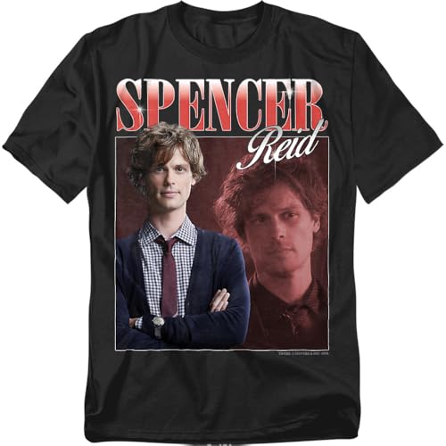 Criminal Minds Spencer Reid Bootleg Unisex Adult T Shirt, Black, Large