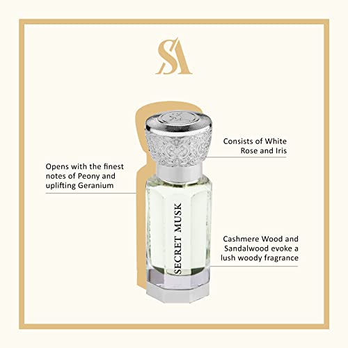 Swiss Arabian Secret Musk - Luxury Products From Dubai - Long Lasting And Addictive Personal Perfume Oil Fragrance - A Seductive, Signature Aroma - The Luxurious Scent Of Arabia - 0.4 Oz #TOP5