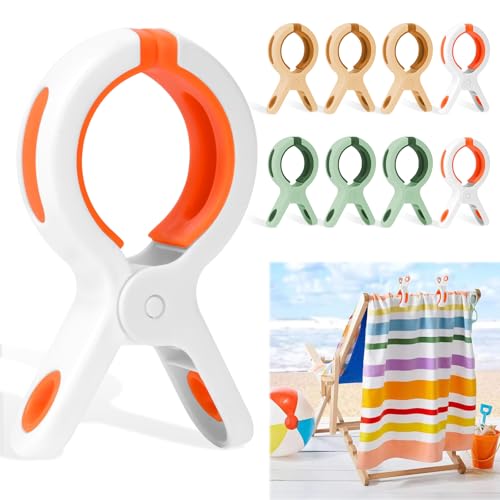 HOTUT Pince pour Serviette de Plage, 9PCS Résistance Au Vent Pince Serviette Plage, Durable Grosse Pince Plastique, pour Vêtements, Serviette, Couettes, Draps de Bain,...