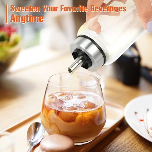 Loscarol Sugar Dispenser with Pour Spout & Lid, 17 oz Glass Sugar Shaker Jar for Coffee Bar,Tea & Baking, Commercial Quality Sealed Sugar Container for Sugar, Honey, Syrup for Home Kitchen