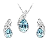 Collar de cristal para mujer, aretes de joyería, collar de piedras preciosas a juego