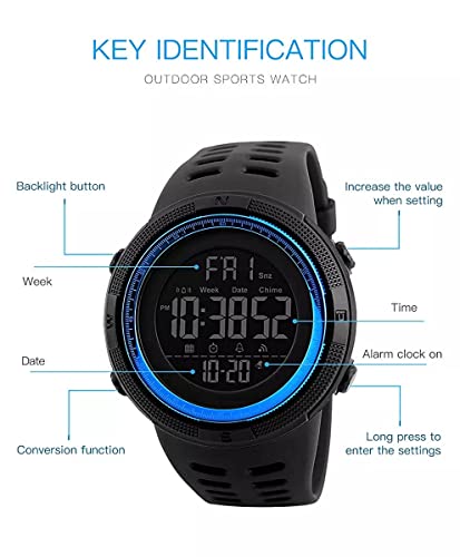 Image of RUSTET Outdoor Sports Digital Black Dial Mens Boys Watch